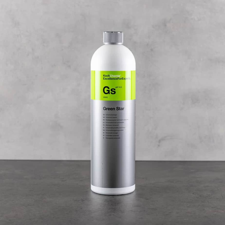 Koch Chemie Green Star GS alkalisk universalrens 1 liter på grå betongbakgrunn