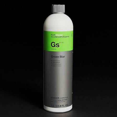 Koch Chemie Green Star GS alkalisk universalrens 1 liter mot sort bakgrunn